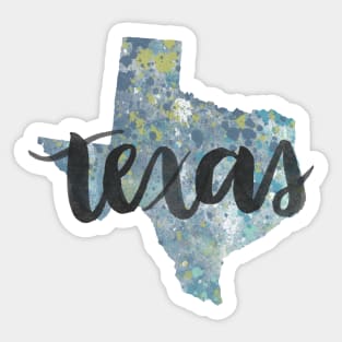 texas - calligraphy and abstract state outline Sticker